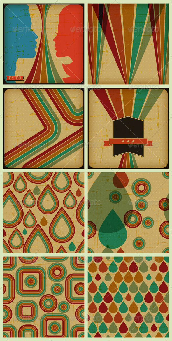 Retro Posters and Seamless Patterns - Retro Technology