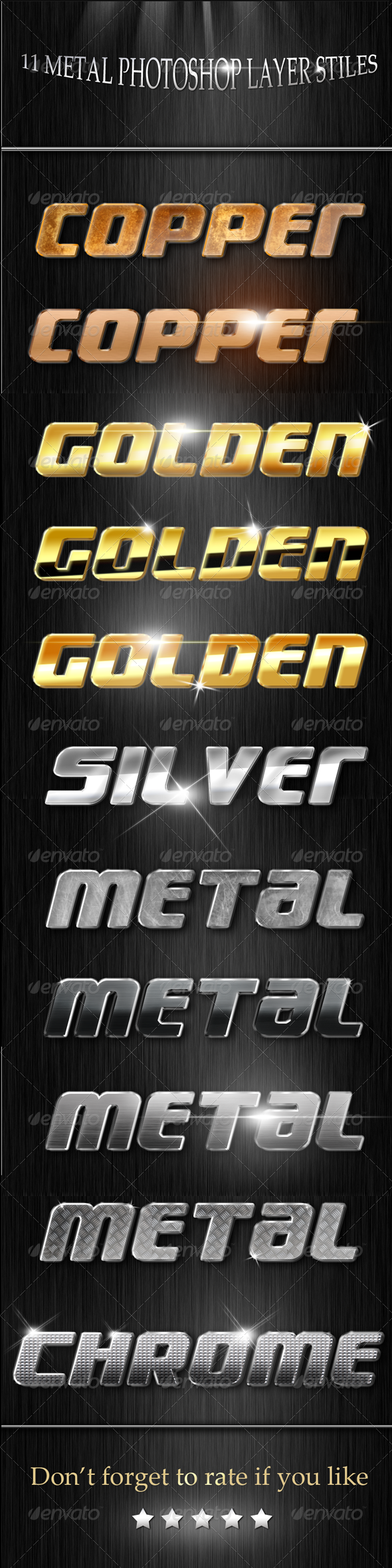 Metal Layer styles - Text Effects Styles