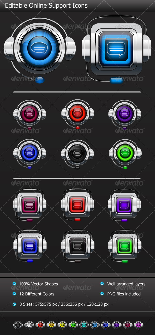 2 Online Support Icons - Technology Icons