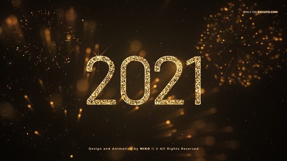 2021 Gold Fireworks Background