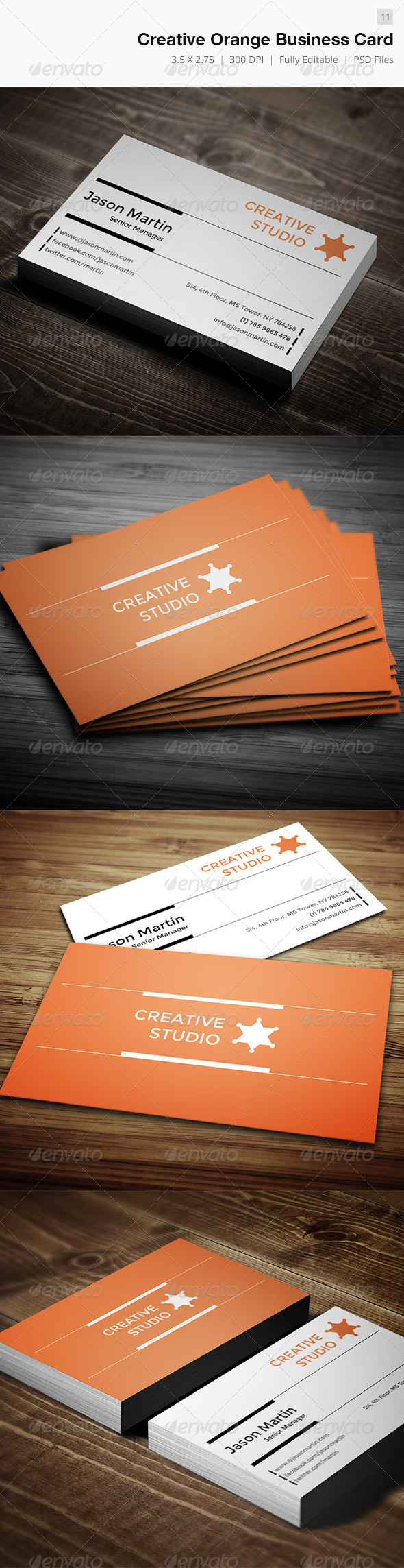 Creative Orange Business Card - Corporate Business Cards