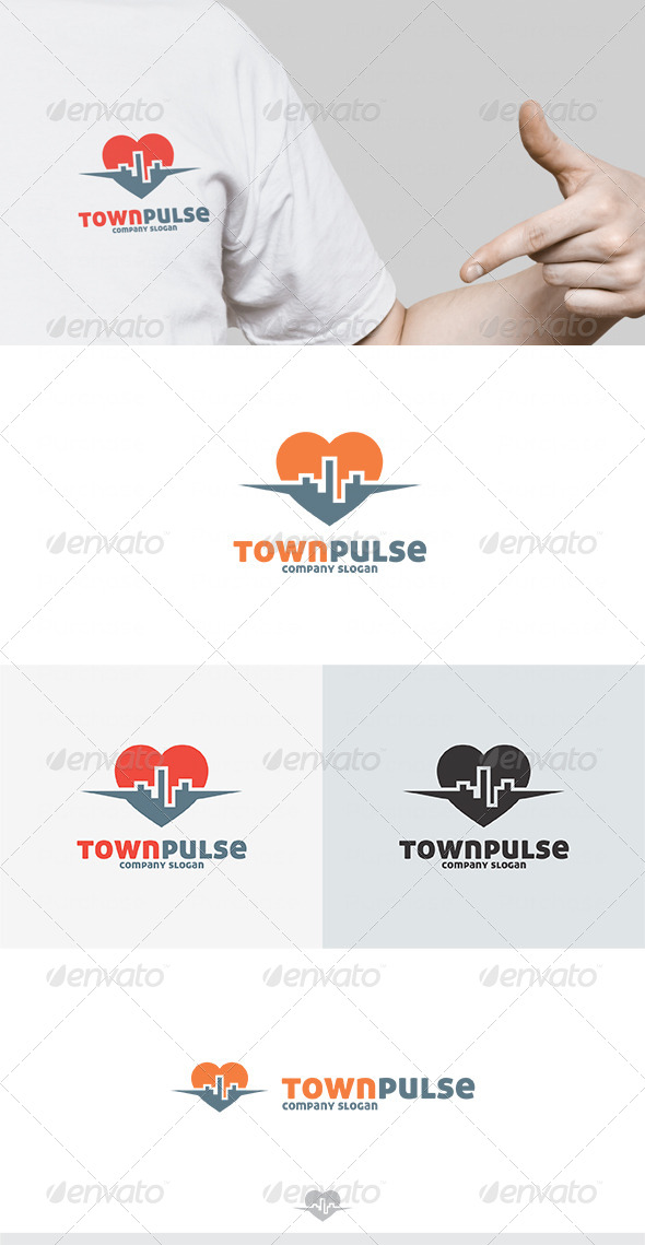 Town Pulse Logo - Buildings Logo Templates