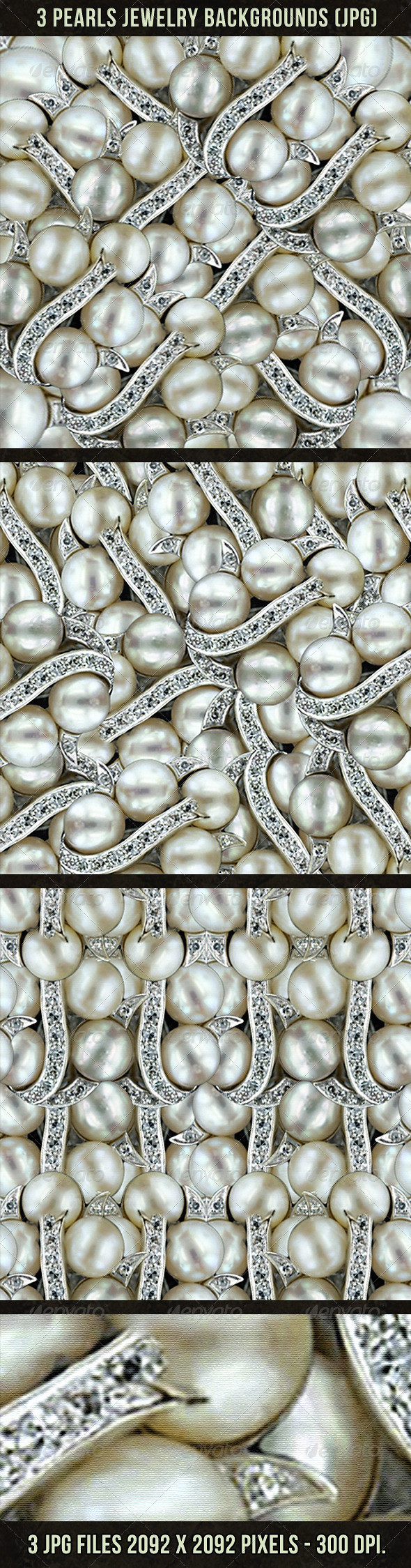 3 Pearls Jewelry Backgrounds - Backgrounds Decorative