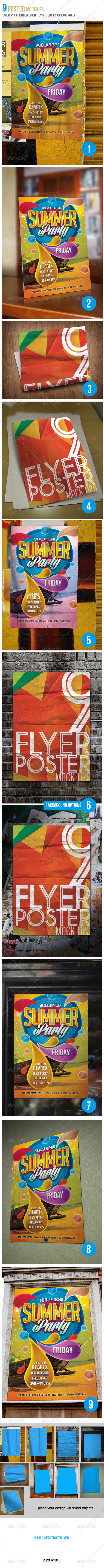 Poster Mock-Up Set - Product Mock-Ups Graphics