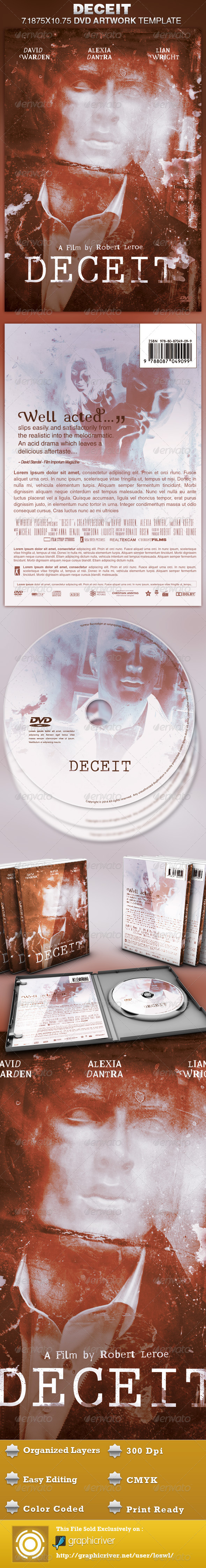 Deceit DVD Artwork Template - CD & DVD Artwork Print Templates