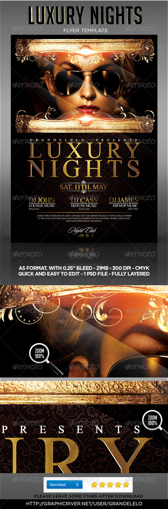 Luxury Night Party Flyer Template - Clubs & Parties Events