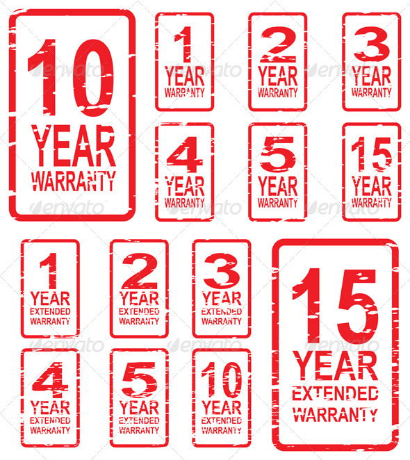 Extended Warranty Rubber Stamps - Retail Commercial / Shopping