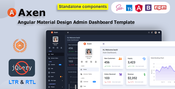 Axen - Angular 19+ Material Design Admin Dashboard Template