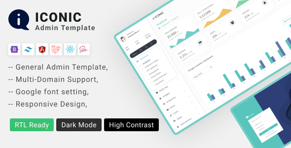 Iconic | HTML, React, Angular, Laravel, Bootstrap Admin Dashboard Template