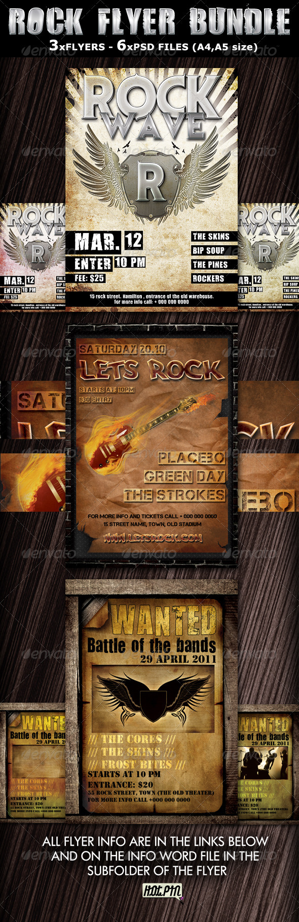 Rock Party-Concert Flyers Templates bundle - Clubs & Parties Events