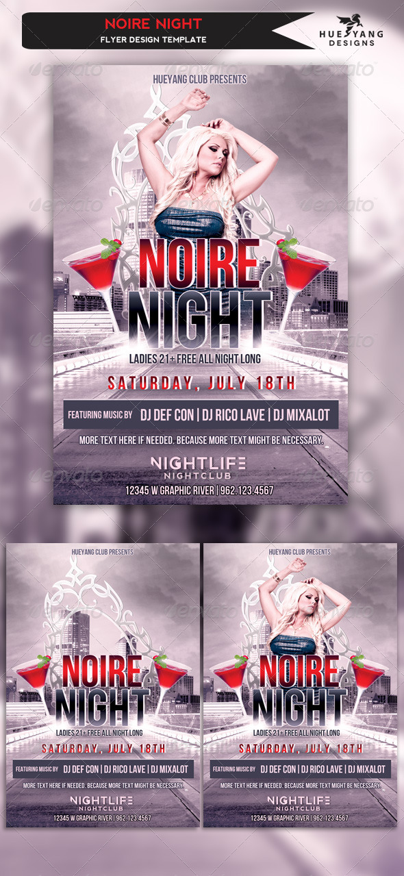 Noire Night Flyer - Clubs & Parties Events
