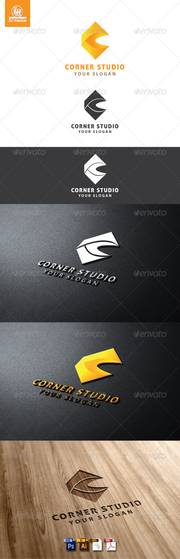 Corner Studio Logo Template - Letters Logo Templates