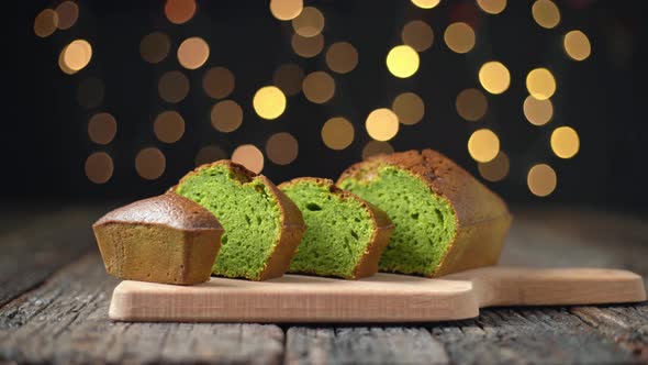 Stollen Christmas Bread Made of Spirulina and Pistachios Sugarfree Dietary for the Holidays alt