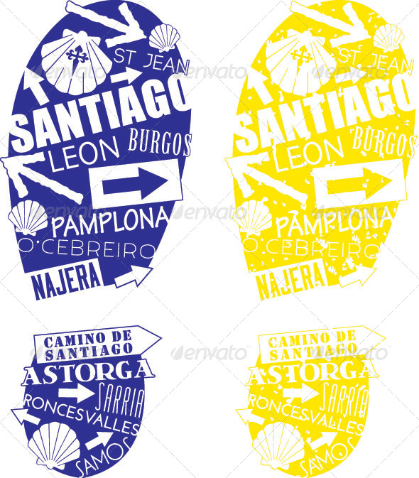 Camino de Santiago Footprints - Travel Conceptual