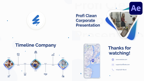 Profi Clean Corporate Presentation for After Effects Openers template preview