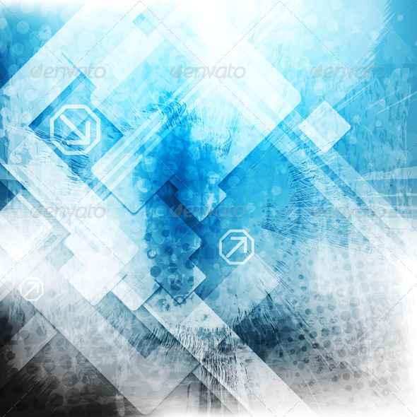 Vector Blue Tech Grunge Backdrop - Backgrounds Decorative
