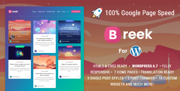 Breek - Minimal Lightweight Masonry AMP Theme for WordPress