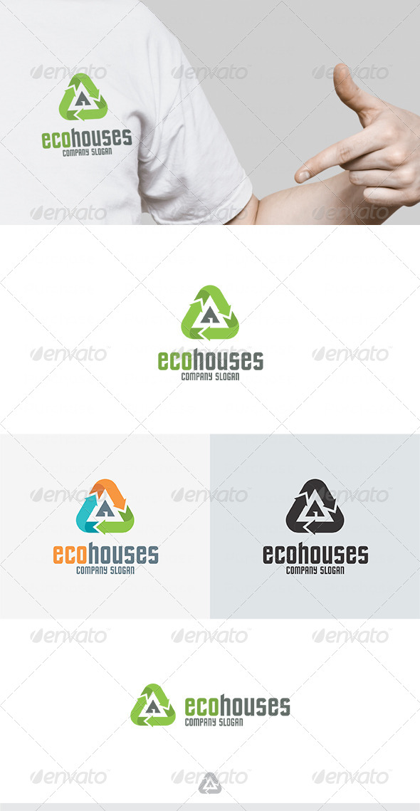 Eco Houses Logo - Buildings Logo Templates