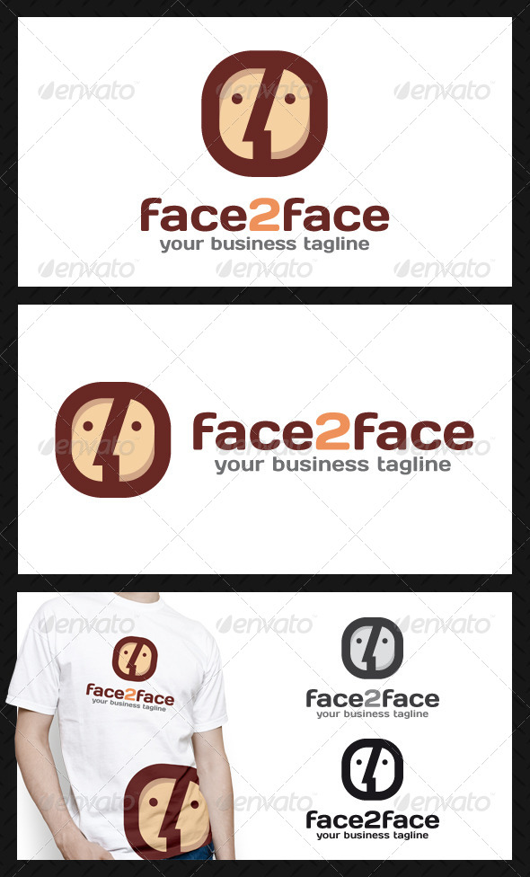 Face To Face App Logo Template - Humans Logo Templates