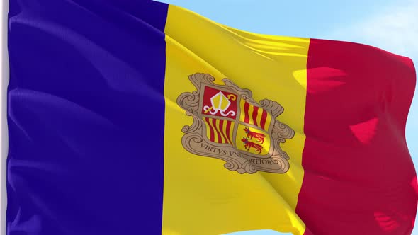 Andorra Flag Looping Background