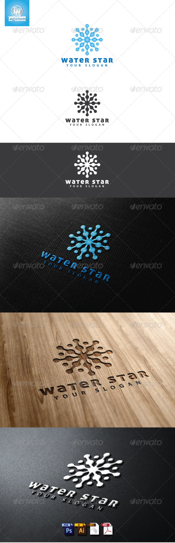 Water Star Logo Template - Nature Logo Templates