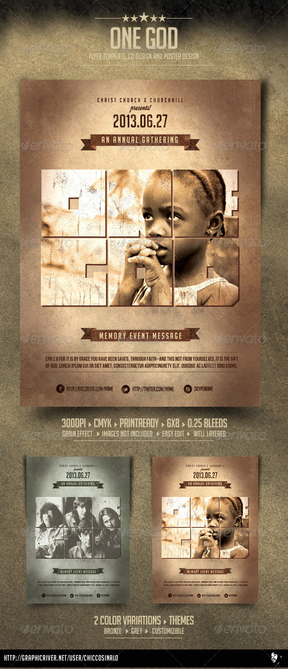 One God Flyer Template - Concerts Events