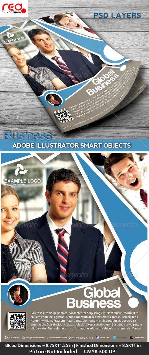 Business Flyer, Poster & Magzine Cover Template - Corporate Flyers