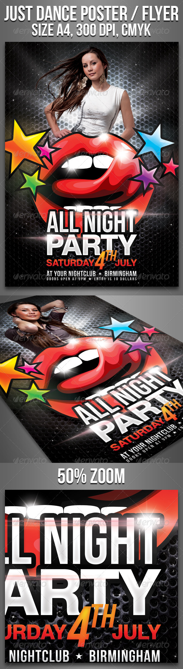 A4 All Night Party Club Flyer - Clubs & Parties Events