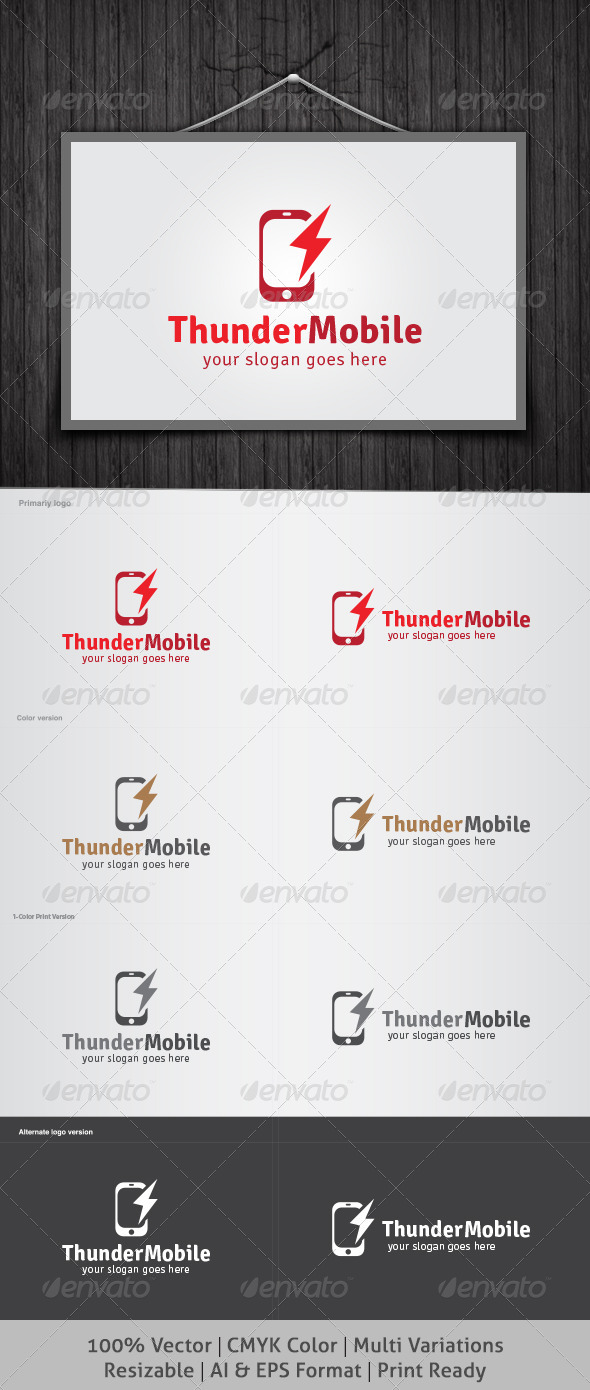 Thunder Mobile Logo - Objects Logo Templates