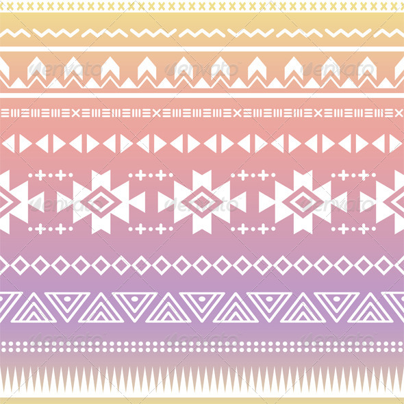 Tribal Aztec Ombre Seamless Pattern - Patterns Decorative