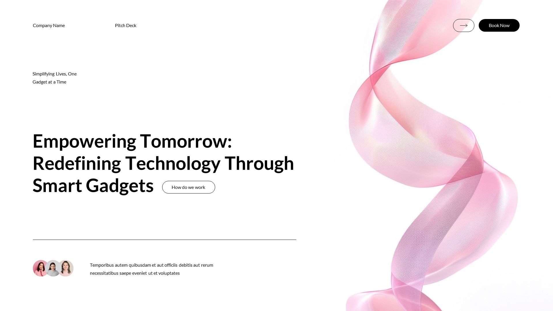 White Pink Modern Minimalist Gadget Technology Pitch Deck PowerPoint ...