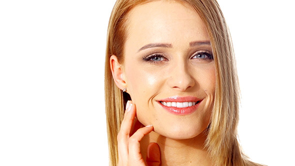 Natural Blond Girl Posing Against White Background, Stock Footage ...