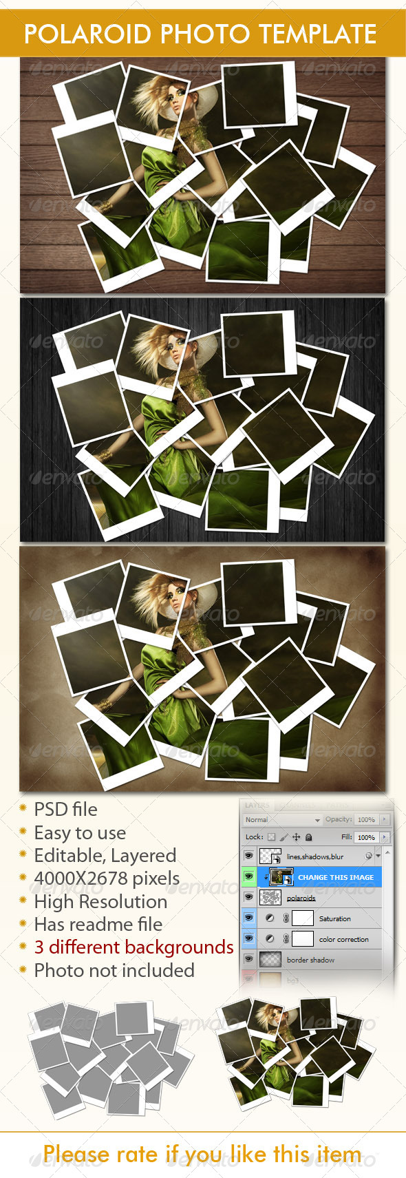 Instant Photo Frames Photo Template - Miscellaneous Photo Templates