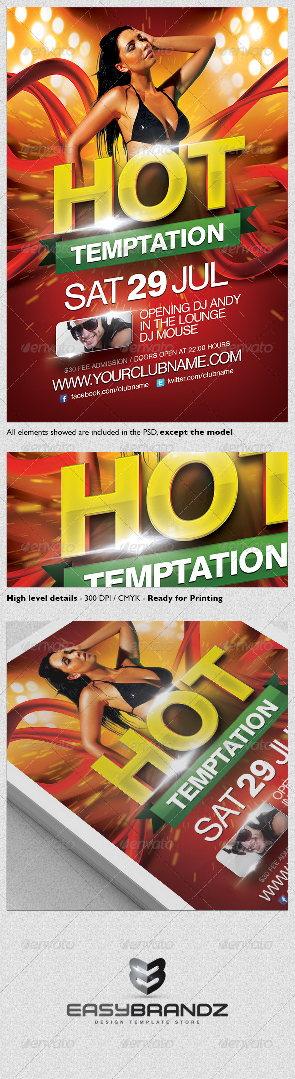 Hot Temptation Flyer Template - Events Flyers