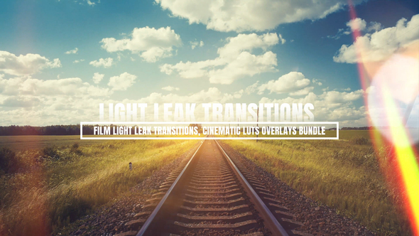 Film Burn Light Leak Transitions and Cinematic LUTs Overlays Bundle Elements template preview