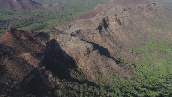 Aerial view of mountains and canyons in Brazil alt
