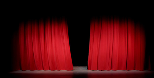 Stage Curtain Opens And Closes