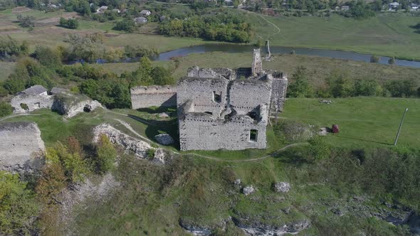 Aerial of Skala-Podilsky Castle alt