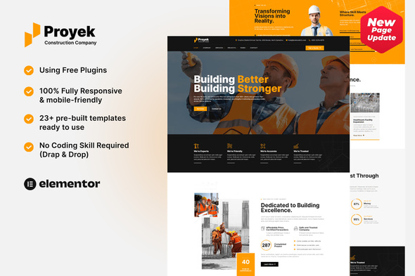 Proyek - Construction Elementor Template Kit