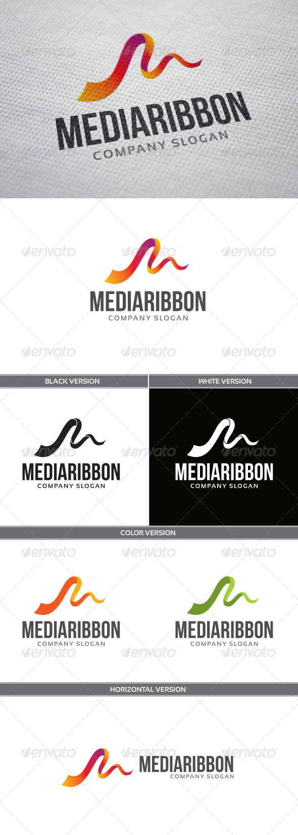 MediaRibbon Logo - Letters Logo Templates