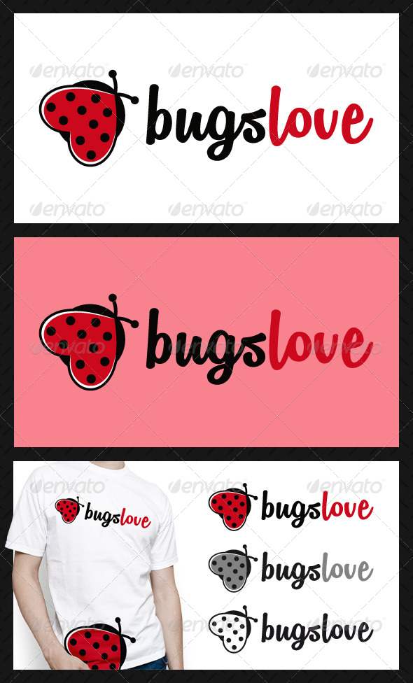 Bugs Love Logo Template - Animals Logo Templates