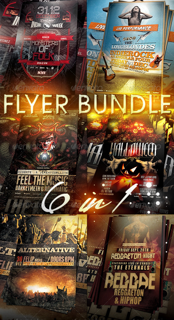 6in1 Flyer/Poster Bundle - Events Flyers
