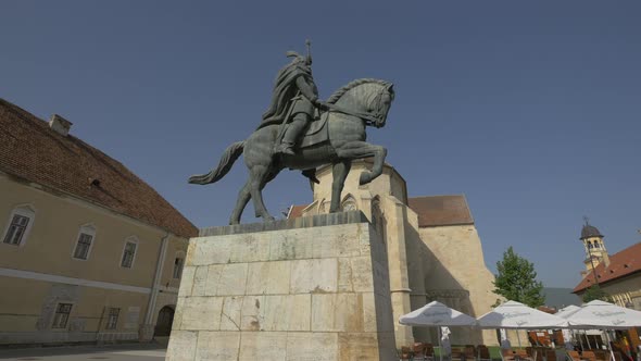 Low angle of Michael the Brave statue alt