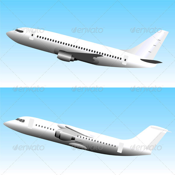 Commercial Jet Airplanes Set