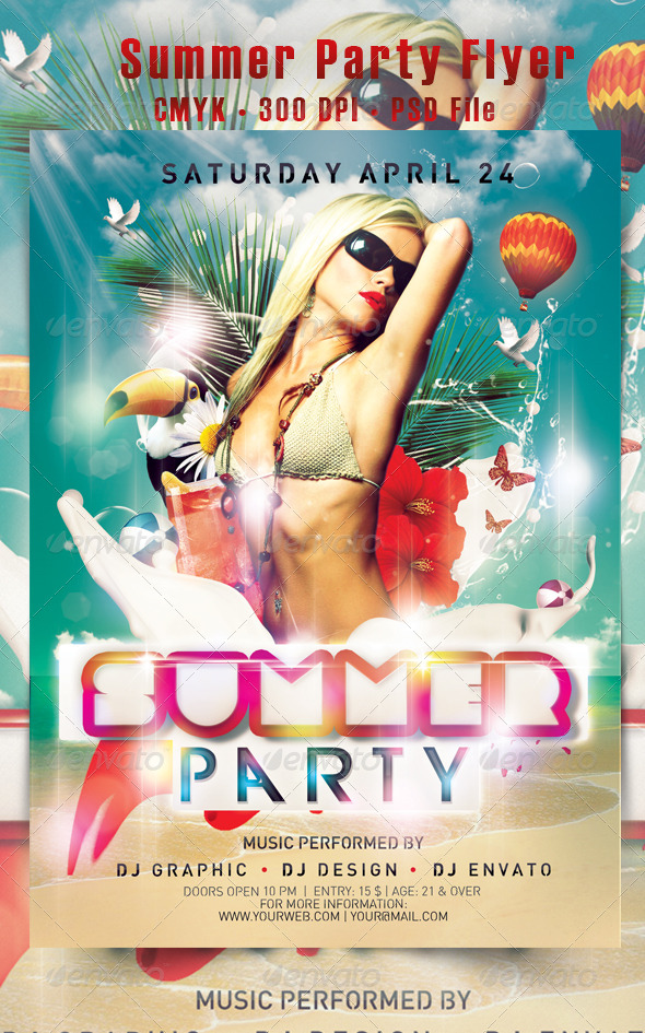 Summer Party Flyer - Events Flyers