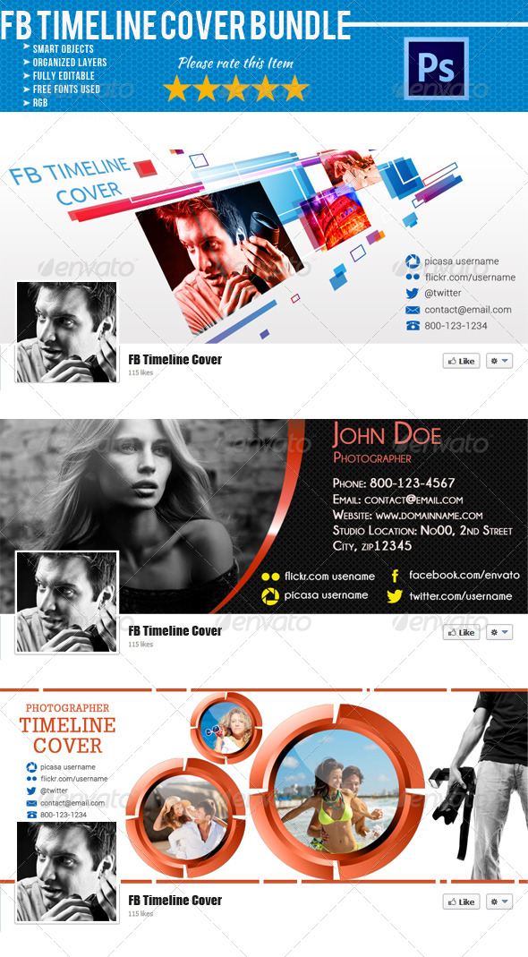 Photographer FB Timeline Cover Bundle 02 - Facebook Timeline Covers Social Media
