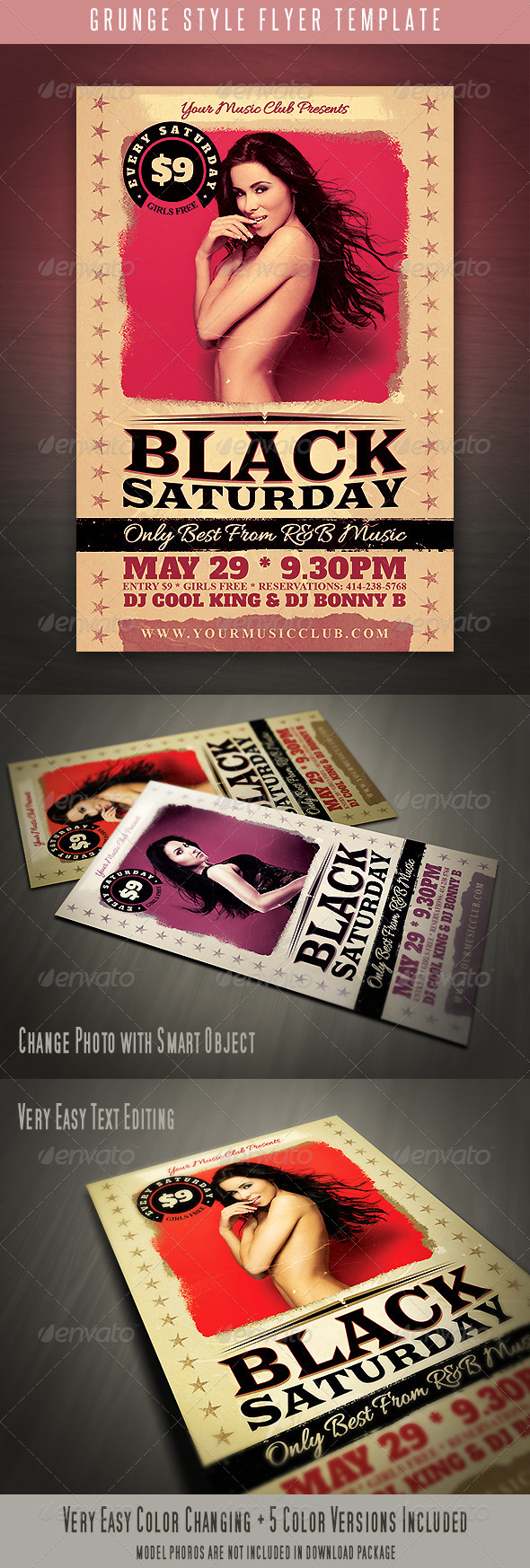 Grunge Style Flyer - Clubs & Parties Events