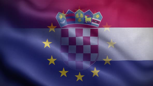 EU Croatia Flag Loop Background 4K