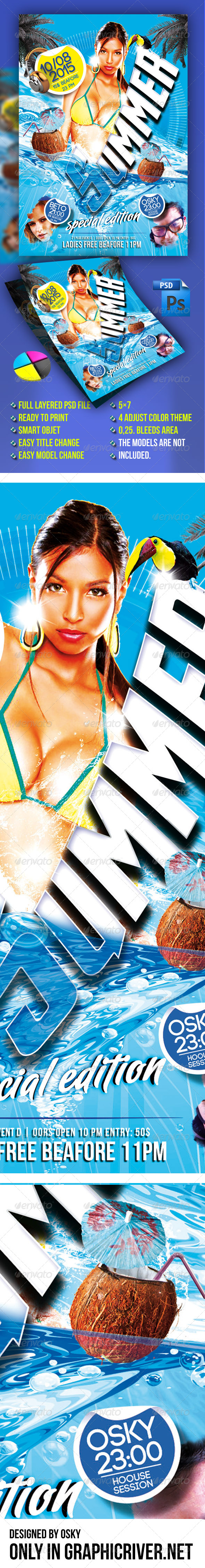 Summer Flyer Template - Clubs & Parties Events