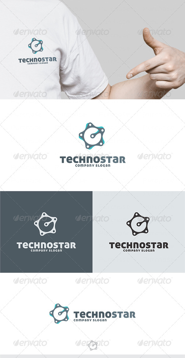Techno Star Logo - Vector Abstract